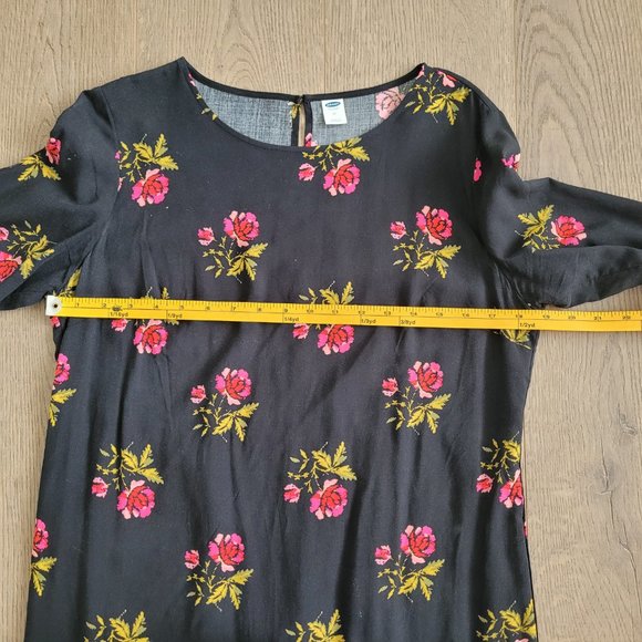 Old Navy black with floral print flowy dress - Picture 11 of 16
